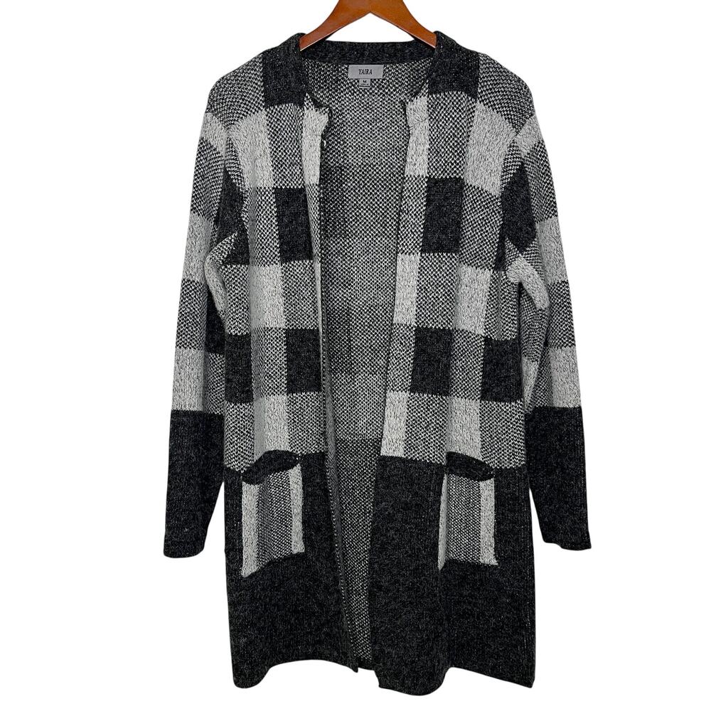 Yaira Long Cardigan Sweater Jacket Faux Mohair Size Medium